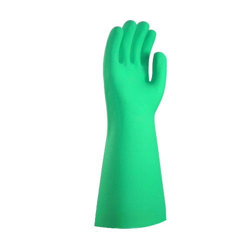 NITRILE, GREEN COLOUR,TOUGH 18"
