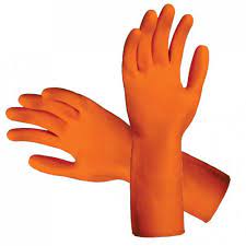 HAND GLOVES RUBBER ORANGE, SUPRABHAT